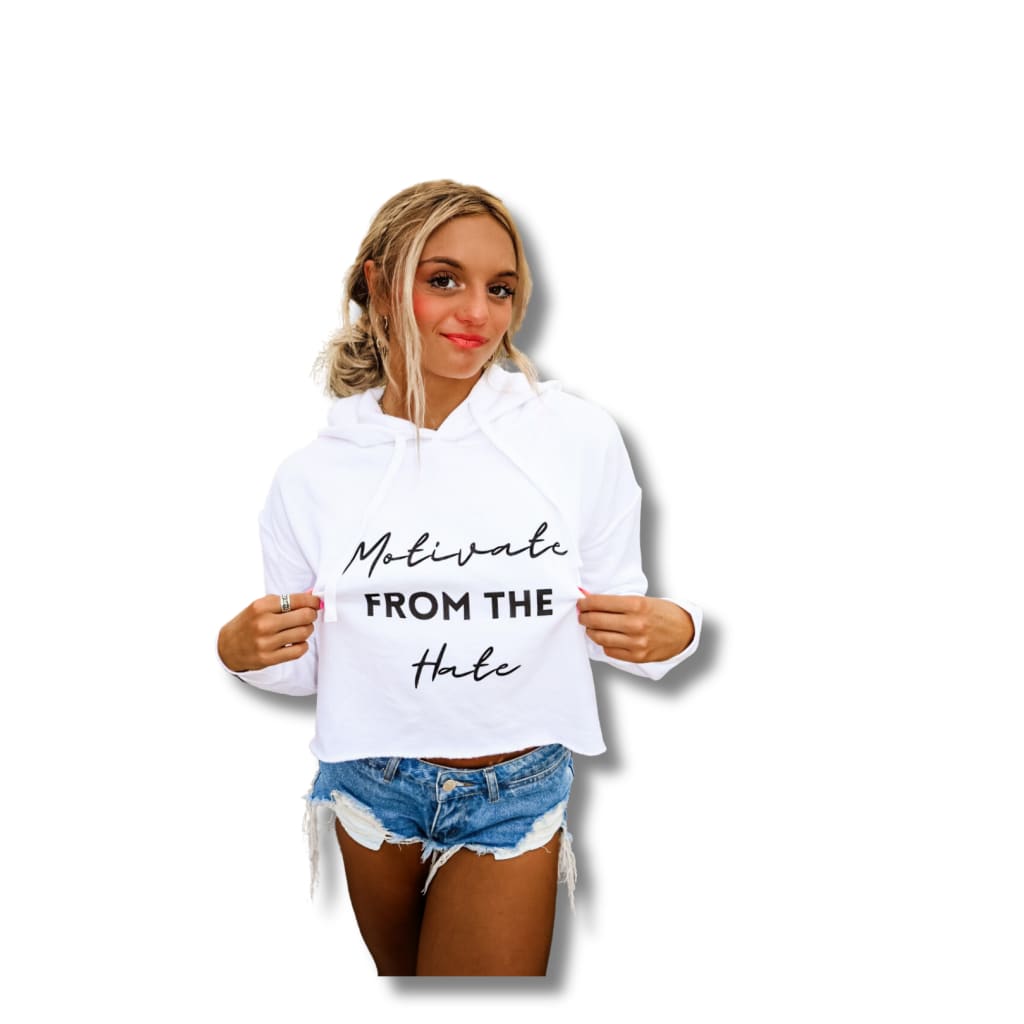 Brooklynn Lily Motivate from the Hate Adult Crop Hoodie