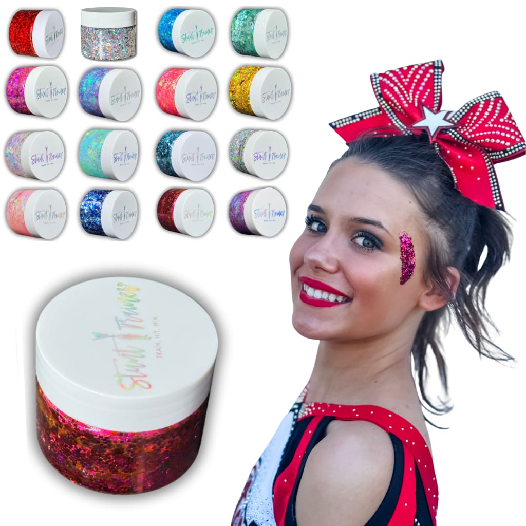 Stunt Trainer Peel Off Holographic Cheer Face Glitter