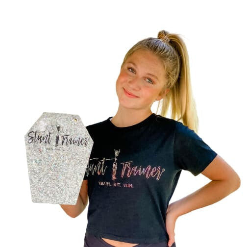 Stunt Trainer®️ Bling Logo Cheerleader Crop Top Cheerleading